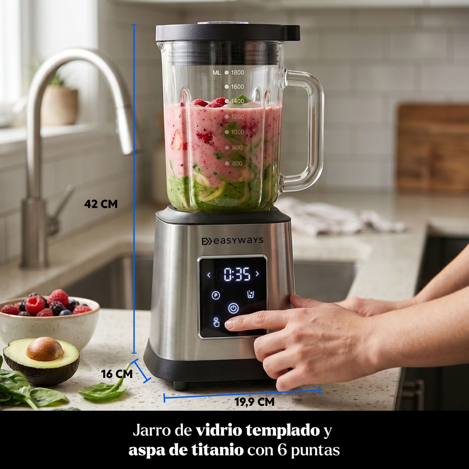 Licuadora Powerblend 1,8 Litros Easyways + Vaso To Go image number 3.0