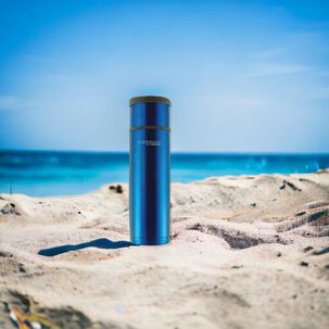 Termo Premium De Acero Inoxidable 1l Azul Metalizado 12h/24h