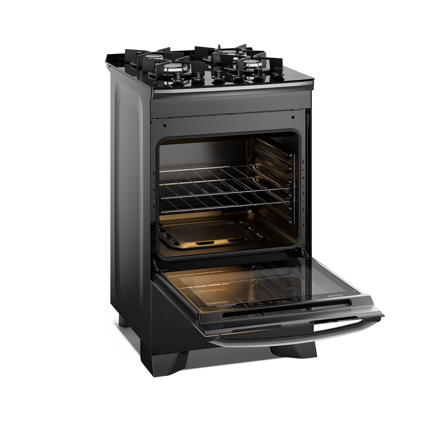 Cocina A Gas4platos Parrillas Hierro Fundido F4epb Negra image number 3.0