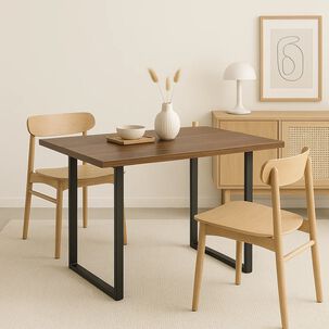 Mesa De Comedor Estilo Industrial 140x90 - Madera Oscura Walnut