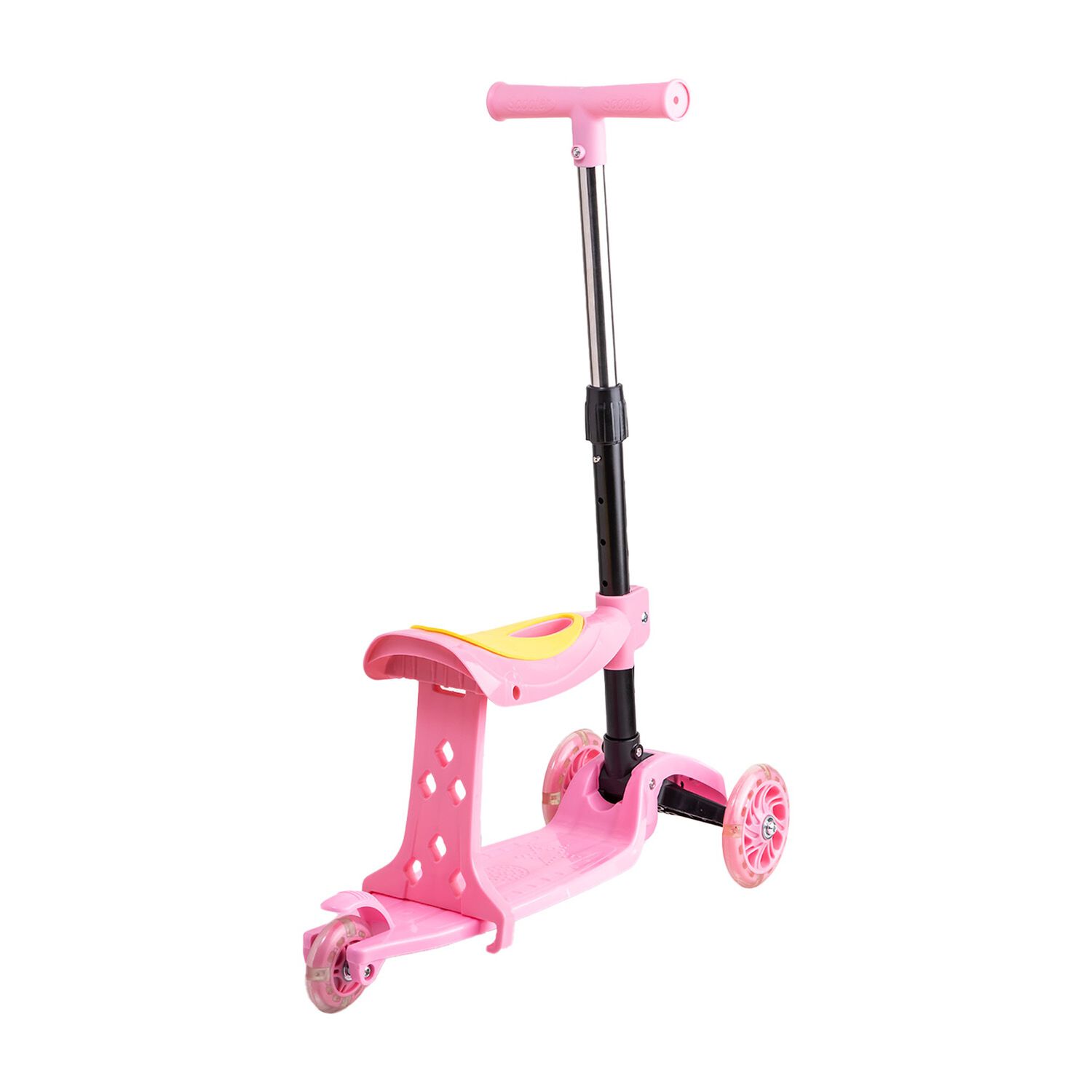 Scooter Monopat&iacute;n 2 En 1 Con Asiento Ni&ntilde;a Plegable Xt04 Rosa image number 5.0