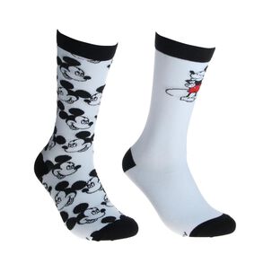 Pack Calcetines Mujer Largo White Mickey / 2 Pares