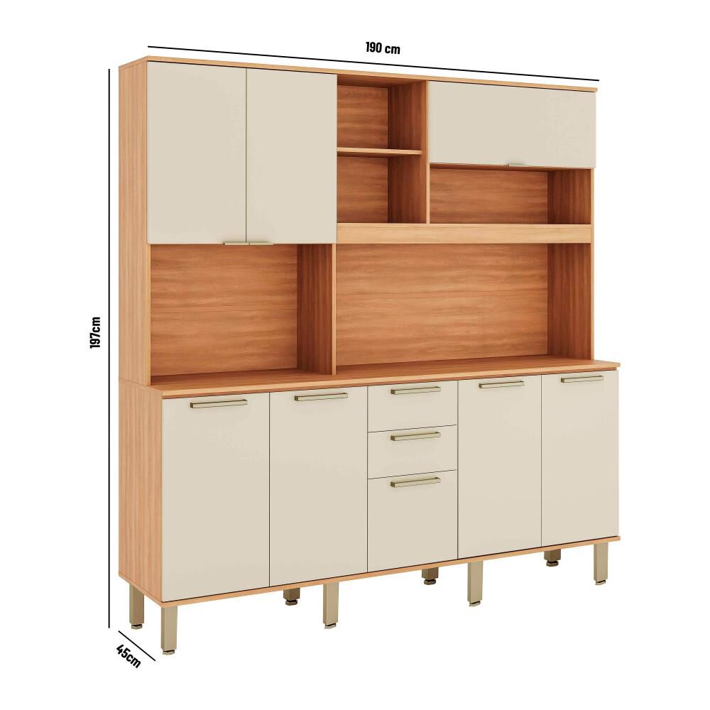 Mueble De Cocina Roca Kit De Cocina Casta&ntilde;a Modular / 8 Puertas / 3 Cajones image number 5.0