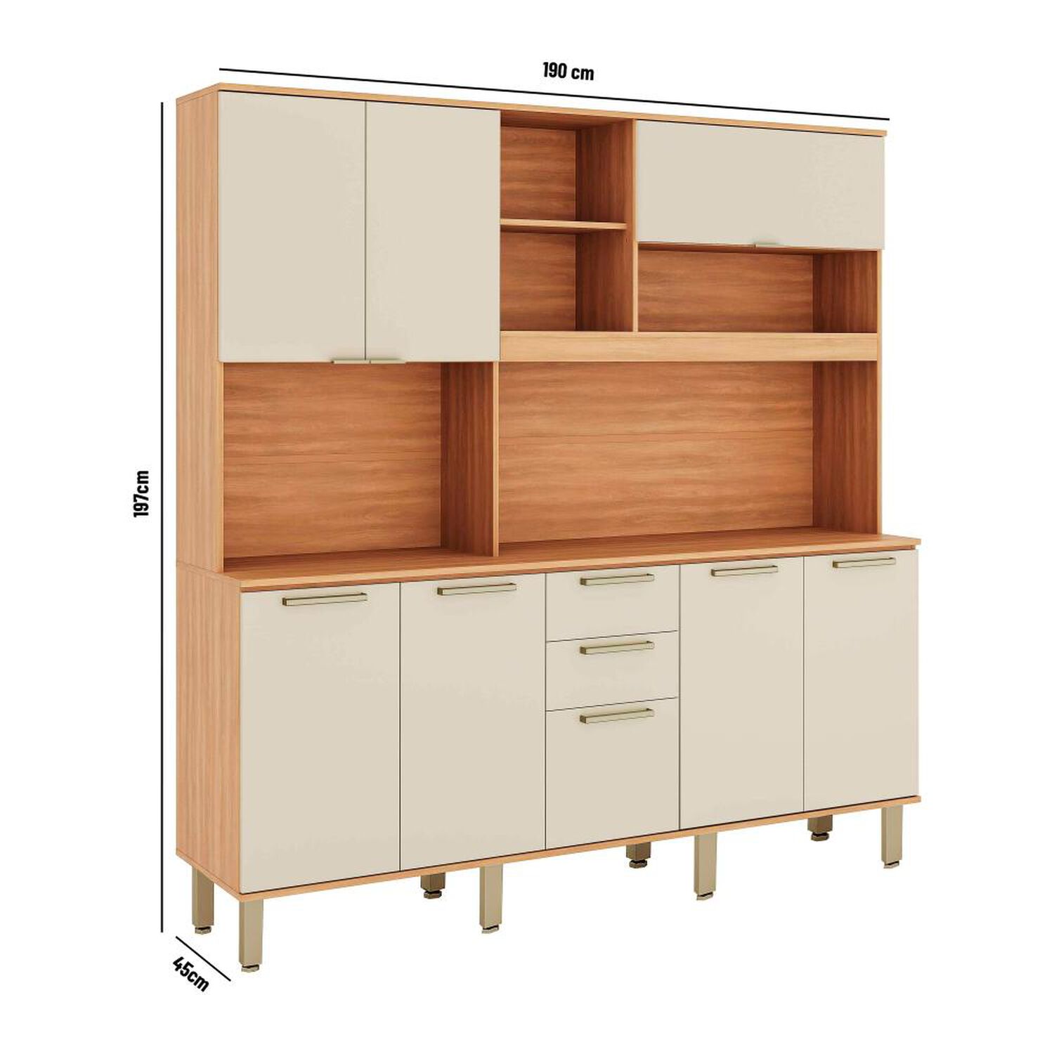 Mueble De Cocina Roca Kit De Cocina Casta&ntilde;a Modular / 8 Puertas / 3 Cajones image number 5.0