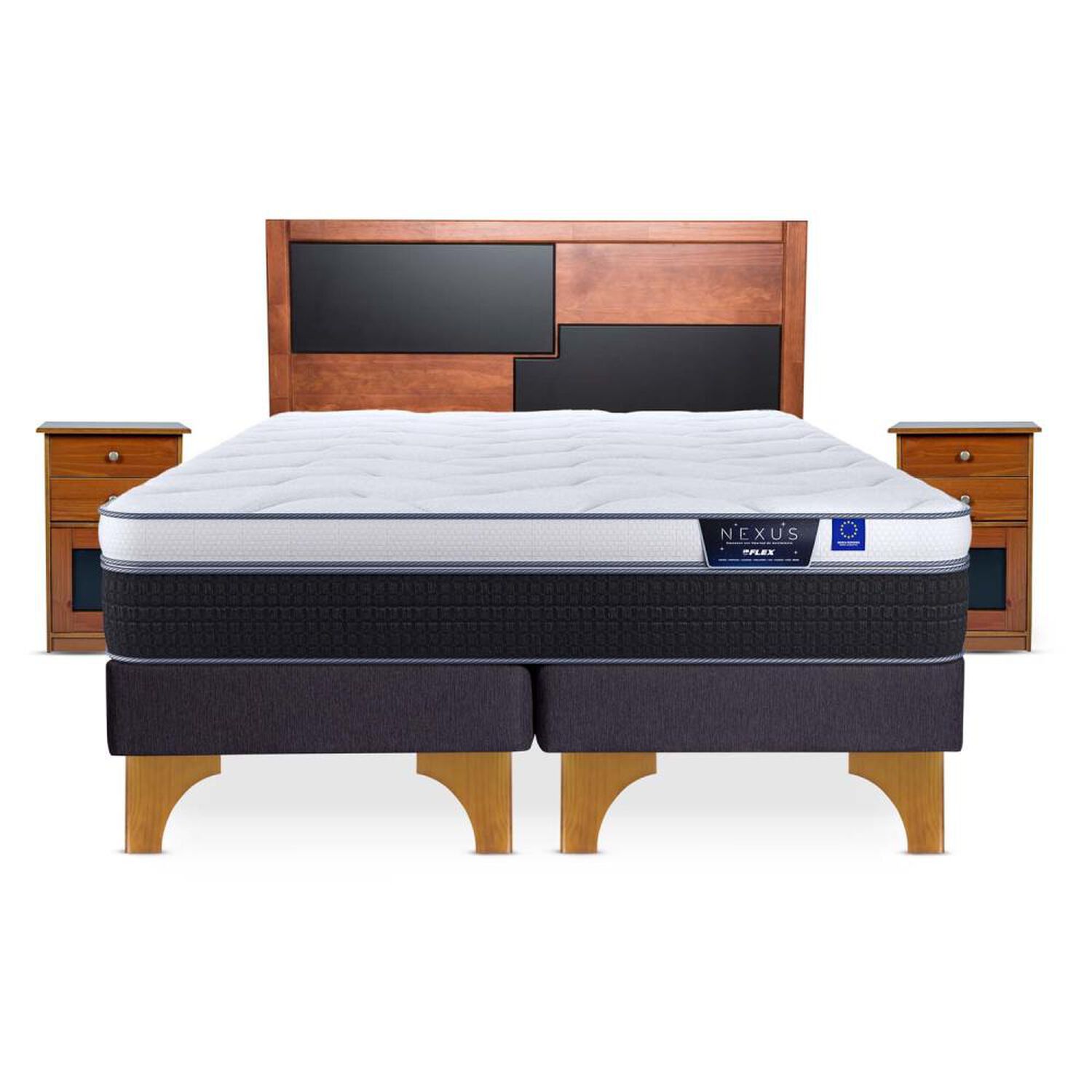 Cama Europea Flex Nexus / 2 Plazas / Base Dividida + Set De Maderas image number 0.0