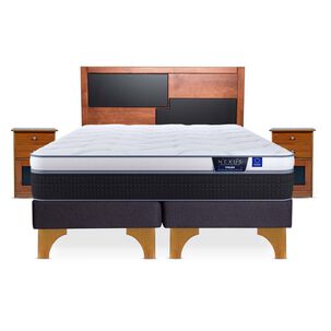 Cama Europea Flex Nexus / 2 Plazas / Base Dividida + Set De Maderas
