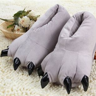 Pantuflas De Garra De Monstruo Suaves Y C&aacute;lidas Oso