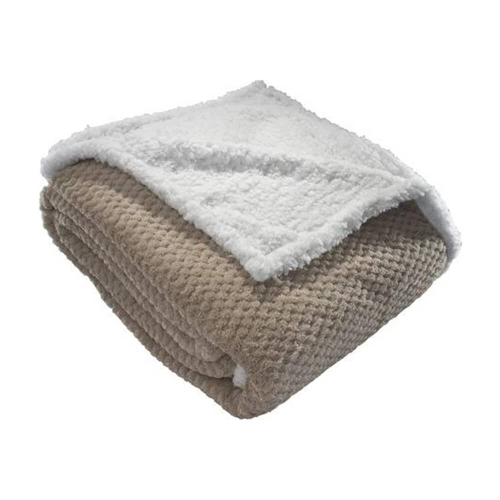 Frazada Andes Chiporro Panal Beige 2 Plaza image number 2.0