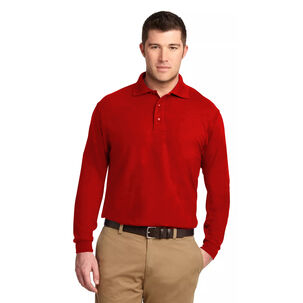 Polera Pique Lisa Manga Larga Color Rojo Sangiovanni
