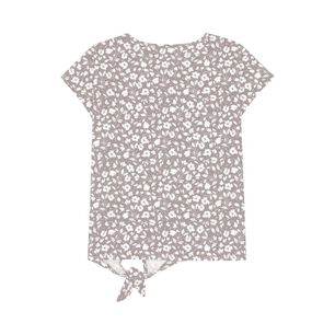 Polera Print Con Amarras En Pretina Manga Corta Cuello Redondo Mujer Geeps