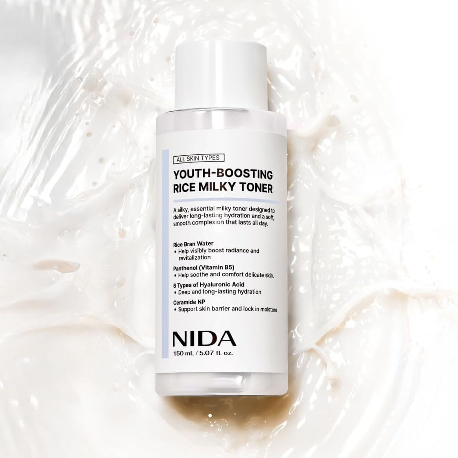 Youth-boosting Rice Milky Toner (nida) - 150ml T&oacute;nico Aclarante E Hidratante Con Extracto De Arroz Y Niacinamida image number 0.0
