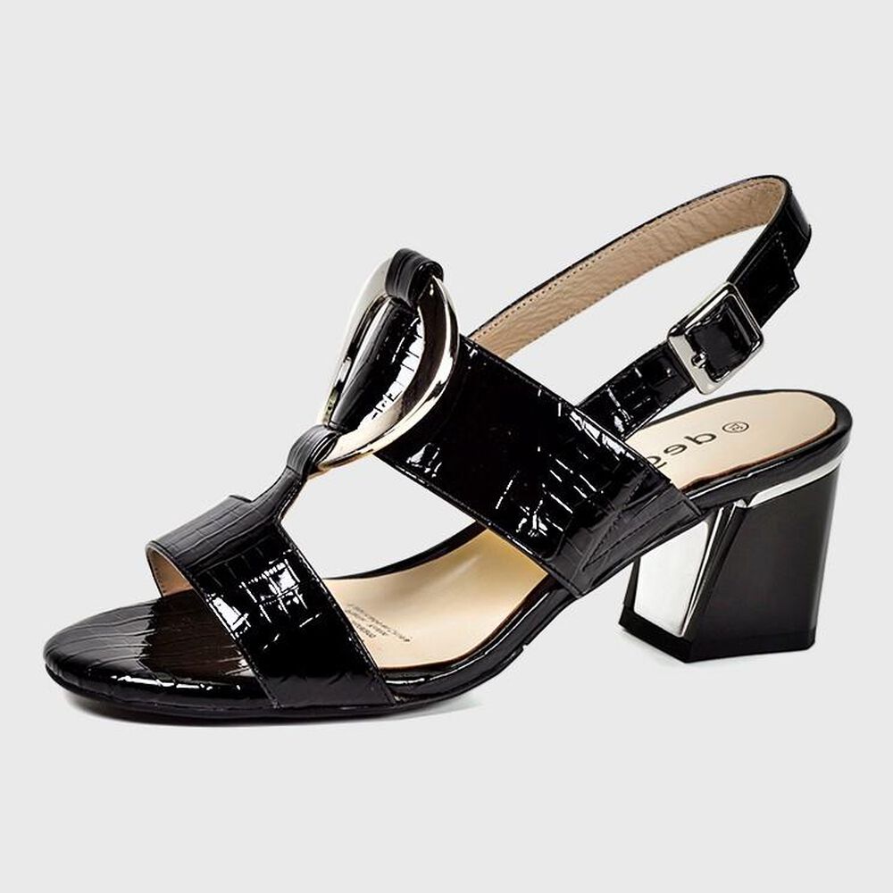 Sandalia Cuero Lucia Negro Croco image number 0.0