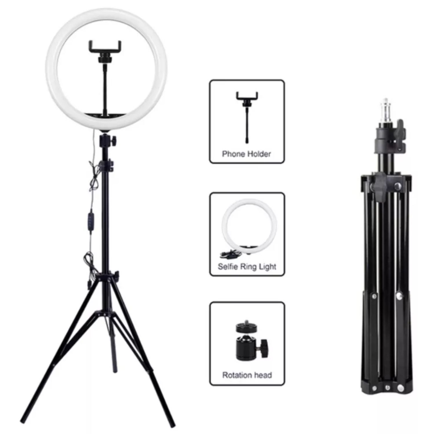 Aro De Luz Led 30 Cm Anillo De Luz Con Tripode Ajustable image number 2.0