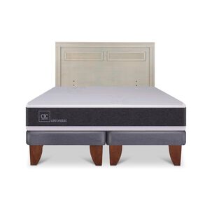 Cama Europea Cic Ortopedic / 2 Plazas / Base Dividida + Respaldo