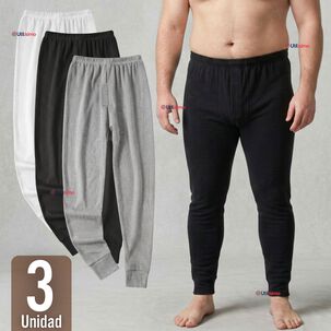 Pack 3 Calzoncillos Largos Algod&oacute;n Calza Hombre Invierno Primera Capa