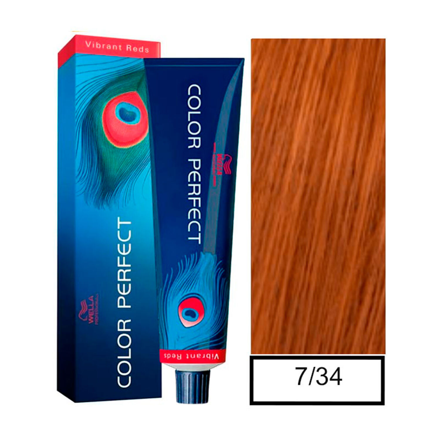 Wella - Tintura Permanente Color Perfect 7/34 Rubio Medio Dorado Cobrizo 60 Ml + Oxidante En Crema De 60 Ml image number 0.0