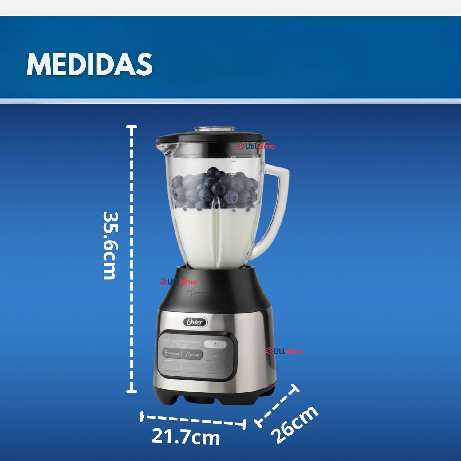 Licuadora Oster Con Tecnolog&iacute;a Reversible, 2 Programas Autom&aacute;ticos Y 3 Velocidades M&aacute;s Pulso image number 2.0