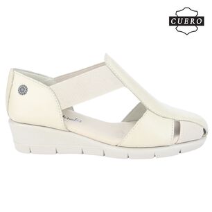 Sandalia De Cuero Chalada Mujer Calafate-3 Beige Casual
