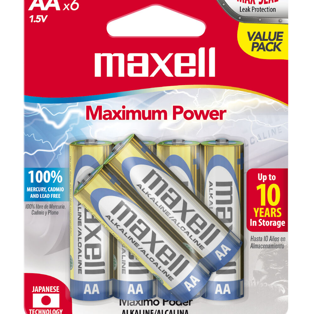 Pilas Alcalinas Maxell Tamaño Aa 6 Unidades image number 0.0