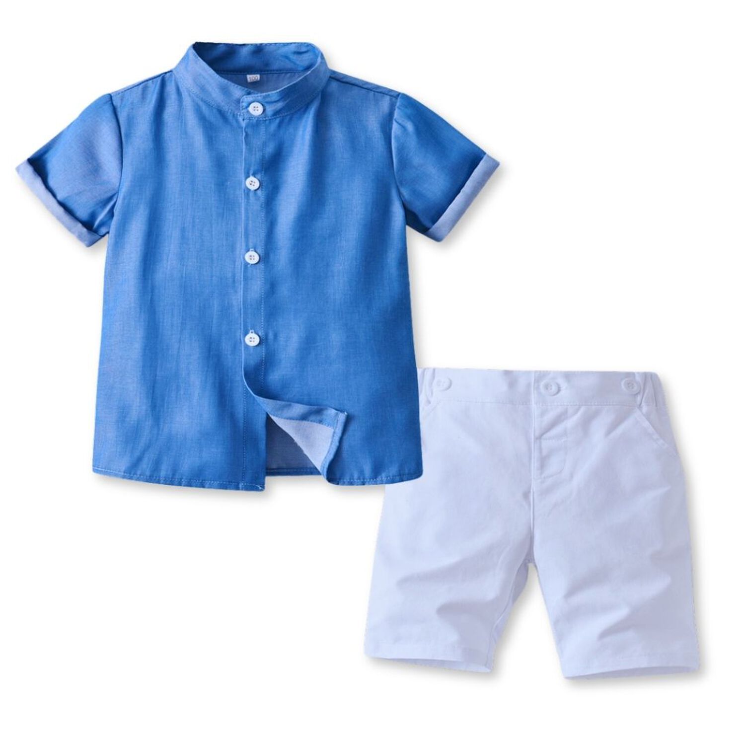 Conjunto De Vestir Ni&ntilde;o Camisa Manga Corta Y Pantal&oacute;n Corto 9 Meses A 4 A&ntilde;os Blue Set image number 0.0
