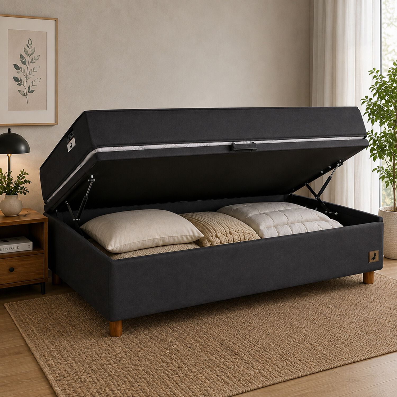 Cama Ba&uacute;l Mons Black / 1.5 Plazas / Base Normal image number 0.0