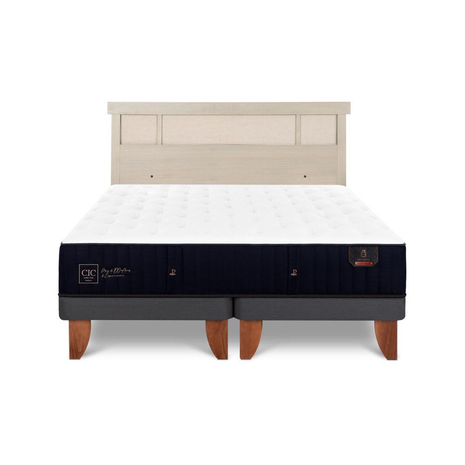 Cama Europea Cic Linea Premium / 2 Plazas / Base Dividida + Respaldo image number 0.0