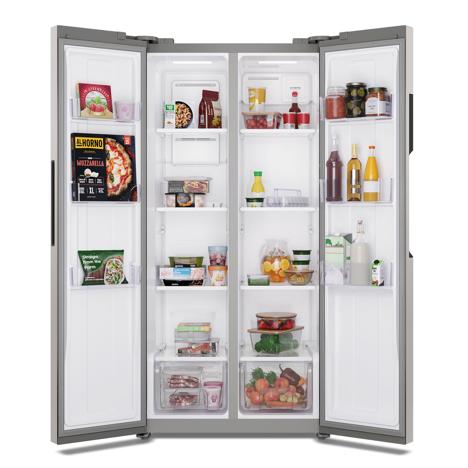 Refrigerador Mademsa 430l No Frost Side By Side Mas430 Inox image number 4.0