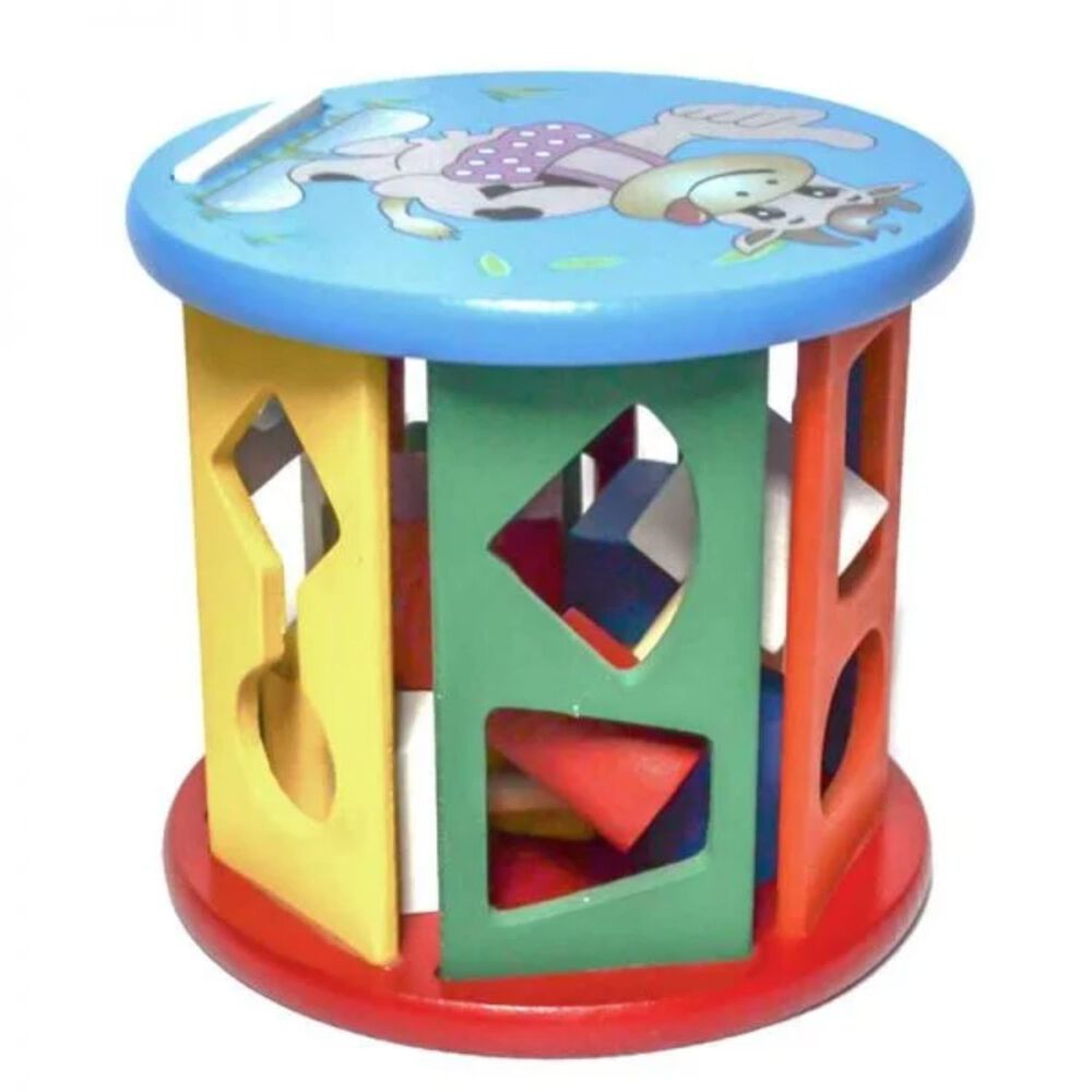 Cilindro De Encaje Con Figuras Geom&eacute;tricas De Madera De 13cm image number 0.0