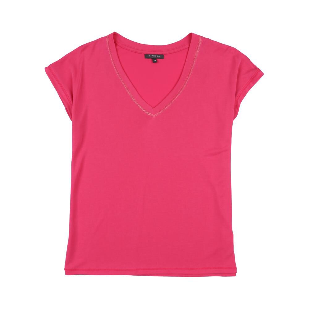 Polera Manga Corta Cuello V En Pinzas Mujer Kimera image number 0.0