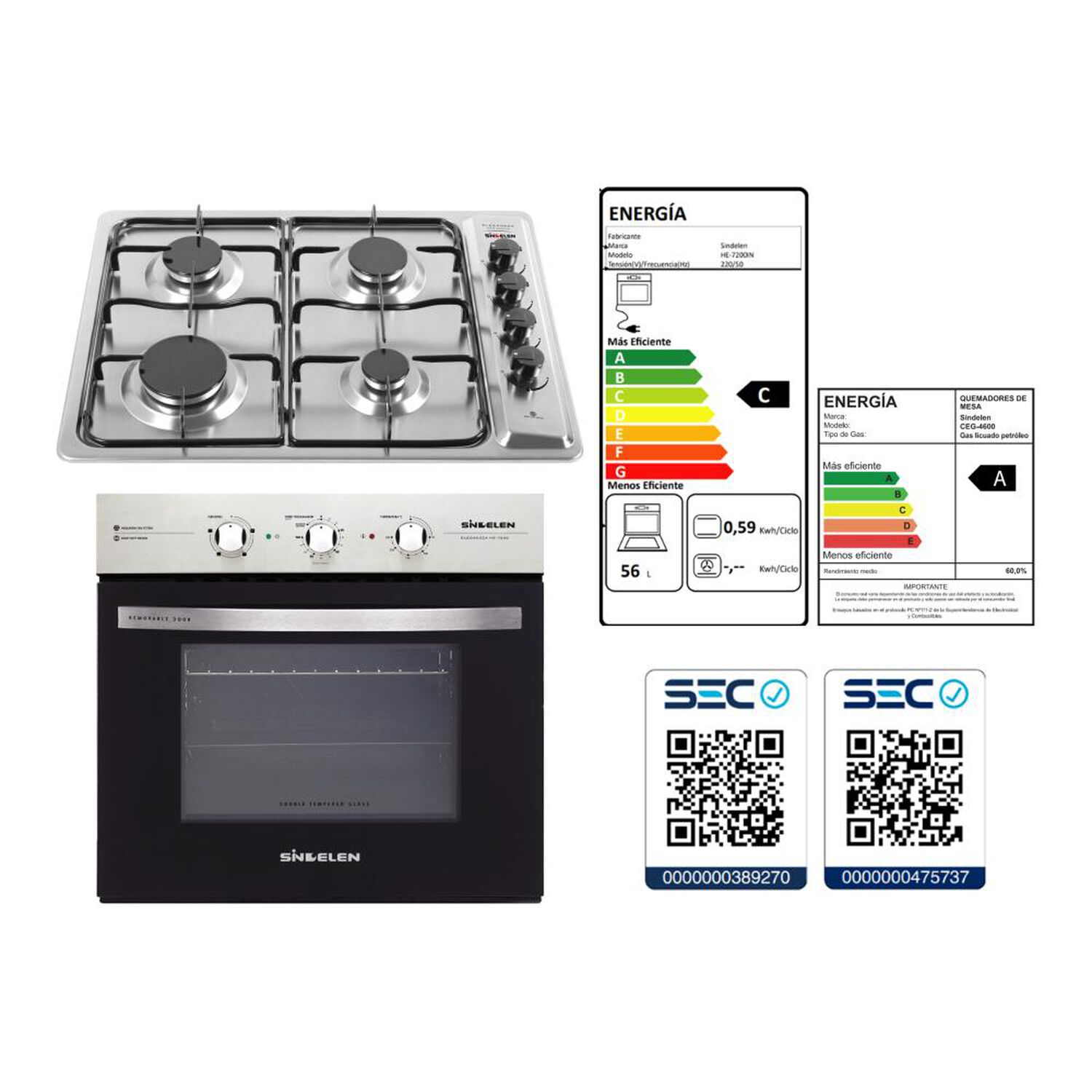 Kit De Cocina Sindelen Ceg-4600in - He-7200in 4 Quemadores image number 7.0