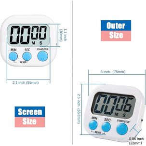 Temporizador Digital Cocina Blanco Pantalla Grande Alarma Fuerte