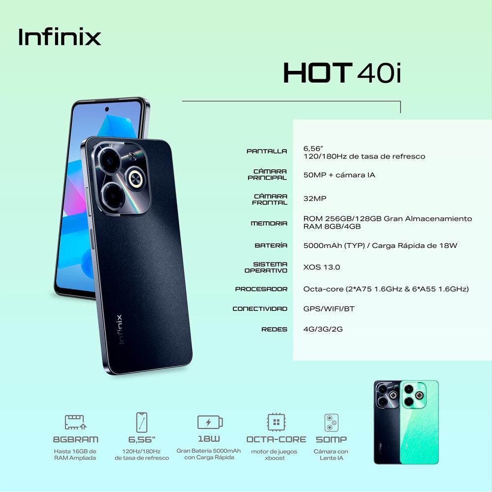Smartphone Infinix Hot 40i / 128 GB / Liberado image number 6.0