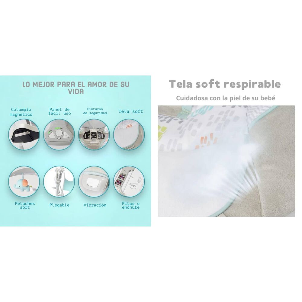 Columpio Mecedora El&eacute;ctrico Vibraci&oacute;n Ingenuity Lubabycas image number 6.0