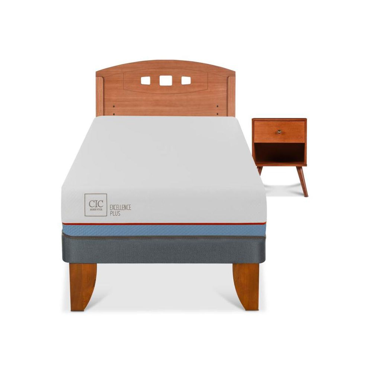 Cama Europea Cic Excellence Plus / 1 Plaza / Base Normal + Set De Maderas image number 0.0