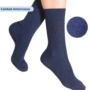 Calcet&iacute;n Escolar Corto Bamb&uacute; Azul Unisex 1 Par
