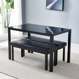 Mesa De Comedor Vidrio Negro 120x80x75cm