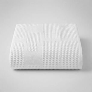 Manta Waffle De Algod&oacute;n 120 180 Cm Blanco