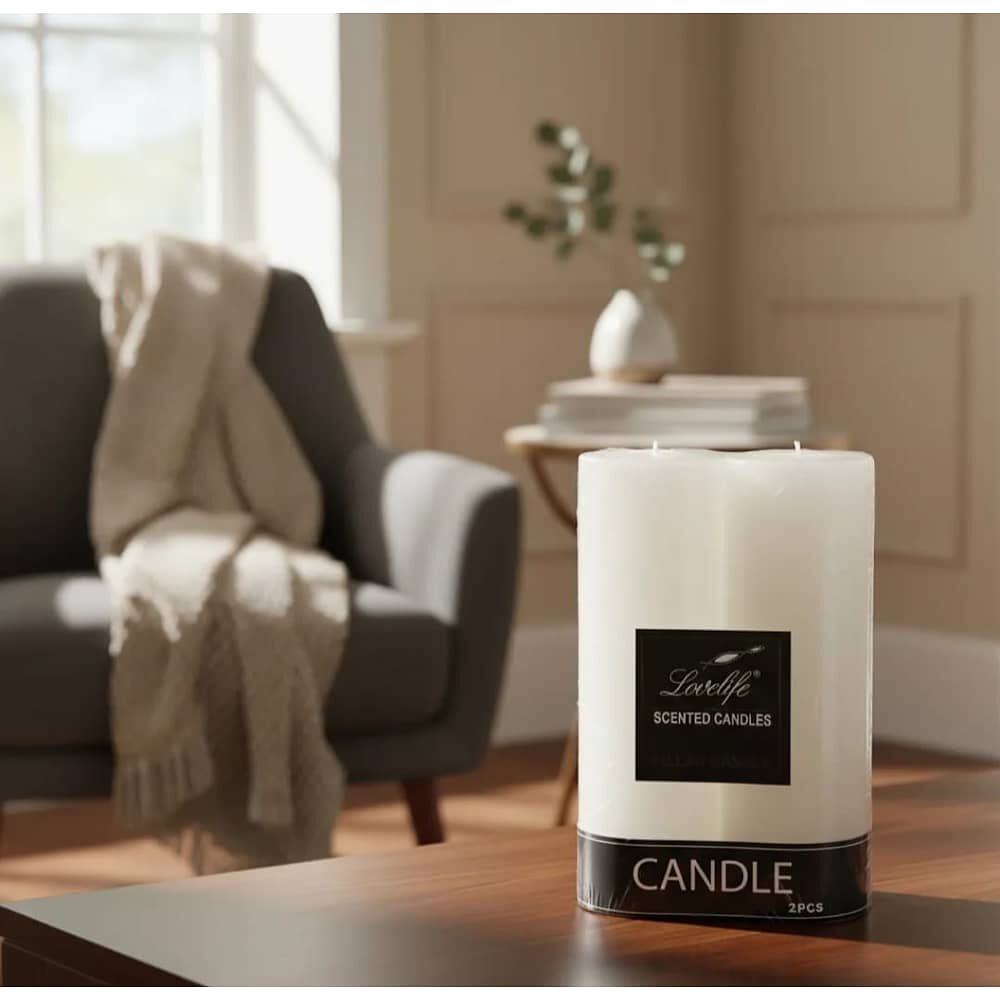 Pack De 2 Velas 15 X5 Cm Blancas image number 3.0