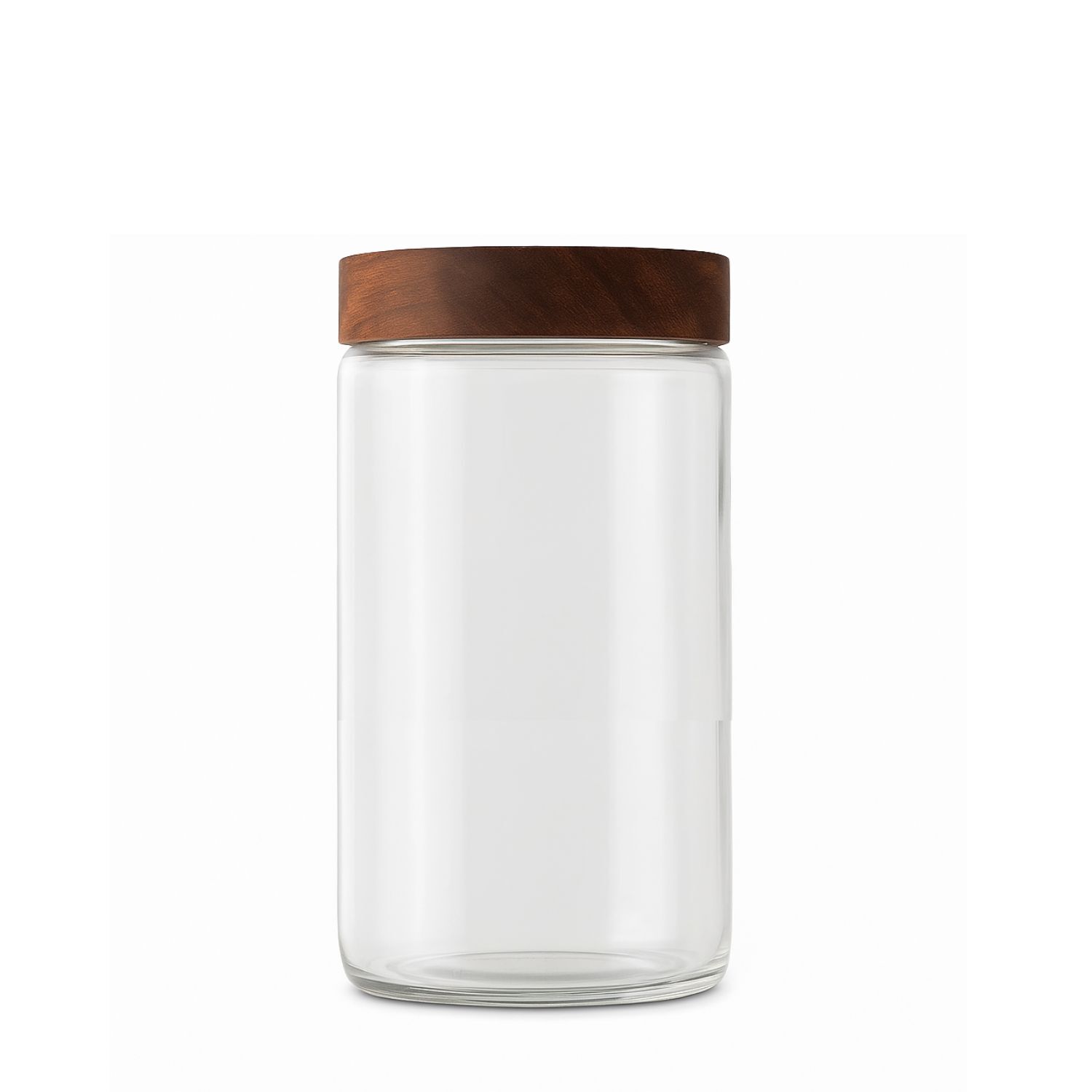 Frasco Vidrio Allegra 1 Litro Tapa Madera Vidrio Contenedor Cocina image number 1.0