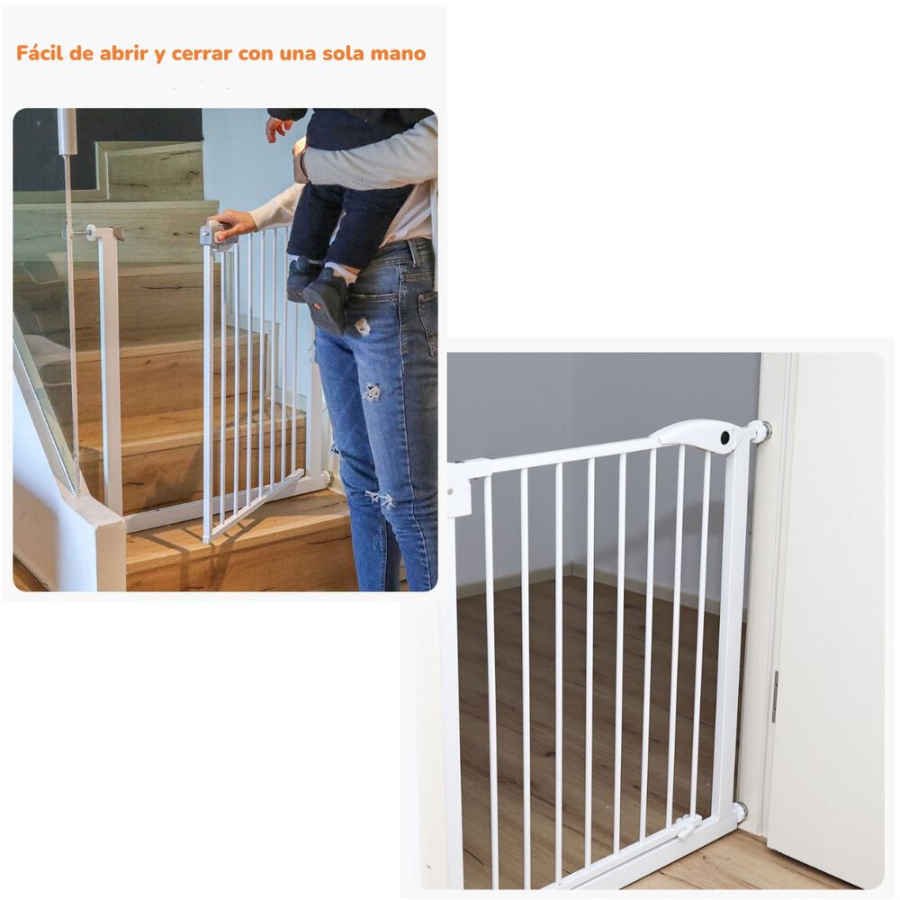 Puerta Seguridad Reja Expandible Bebé 77-102cm Lubabycas image number 6.0