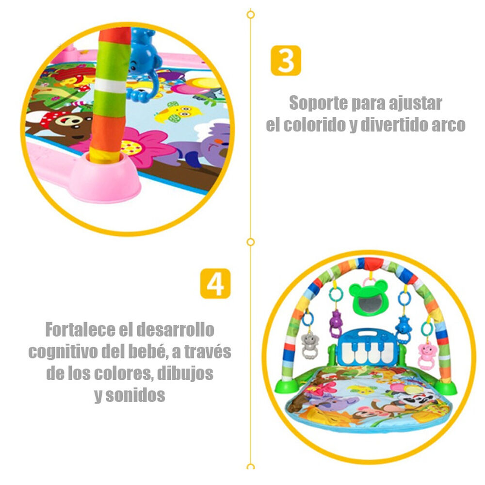 Alfombra De Juego Gimnasio Musical Piano Sonajero Juguete image number 2.0