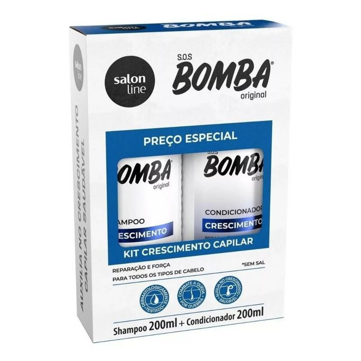 Kit Shampoo + Acond Sos Bomba Original 200 Ml Salon Line image number 0.0