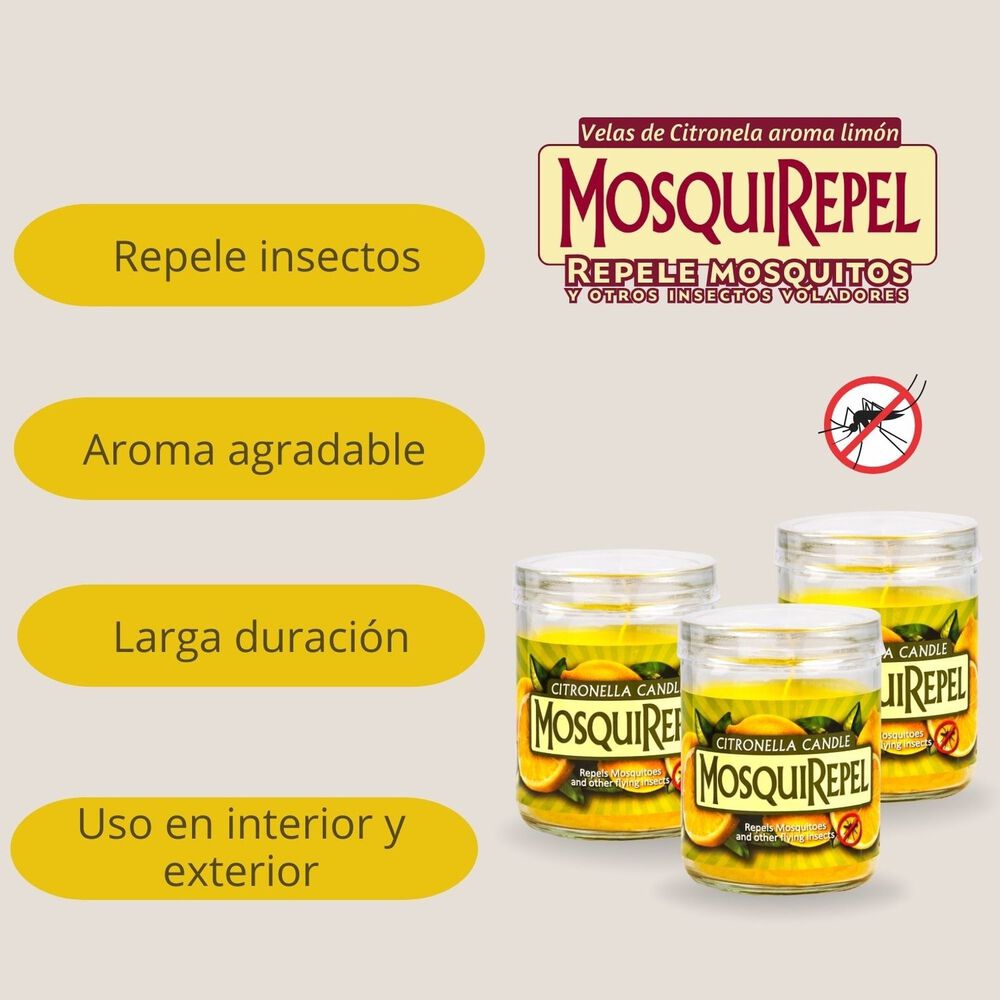 Vela De Citronela Repelente De Mosquitos 100 Gr Mosquirepel image number 2.0
