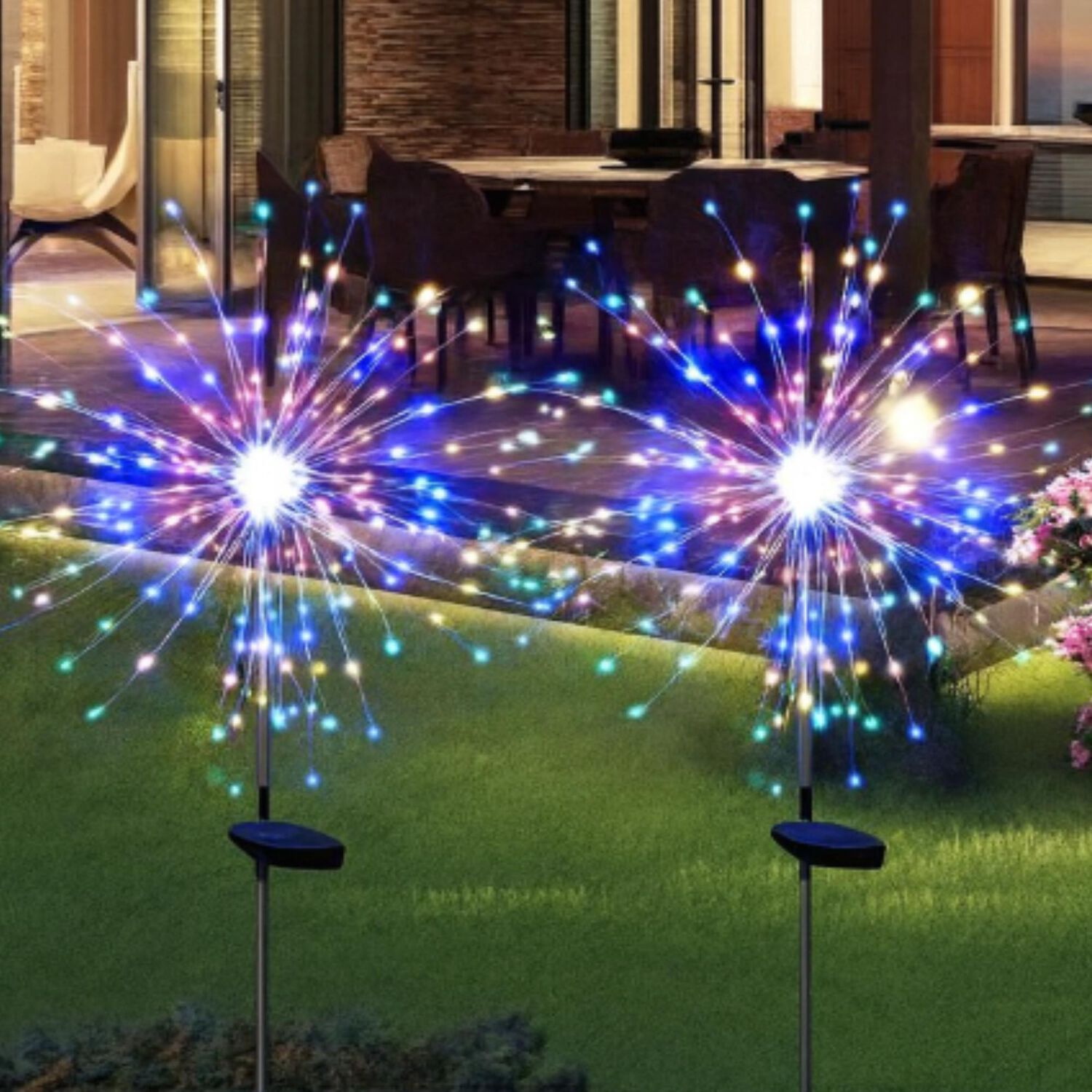 Pack X2 Luces Multicolor Solares Micro Led Fuego Artificial image number 1.0