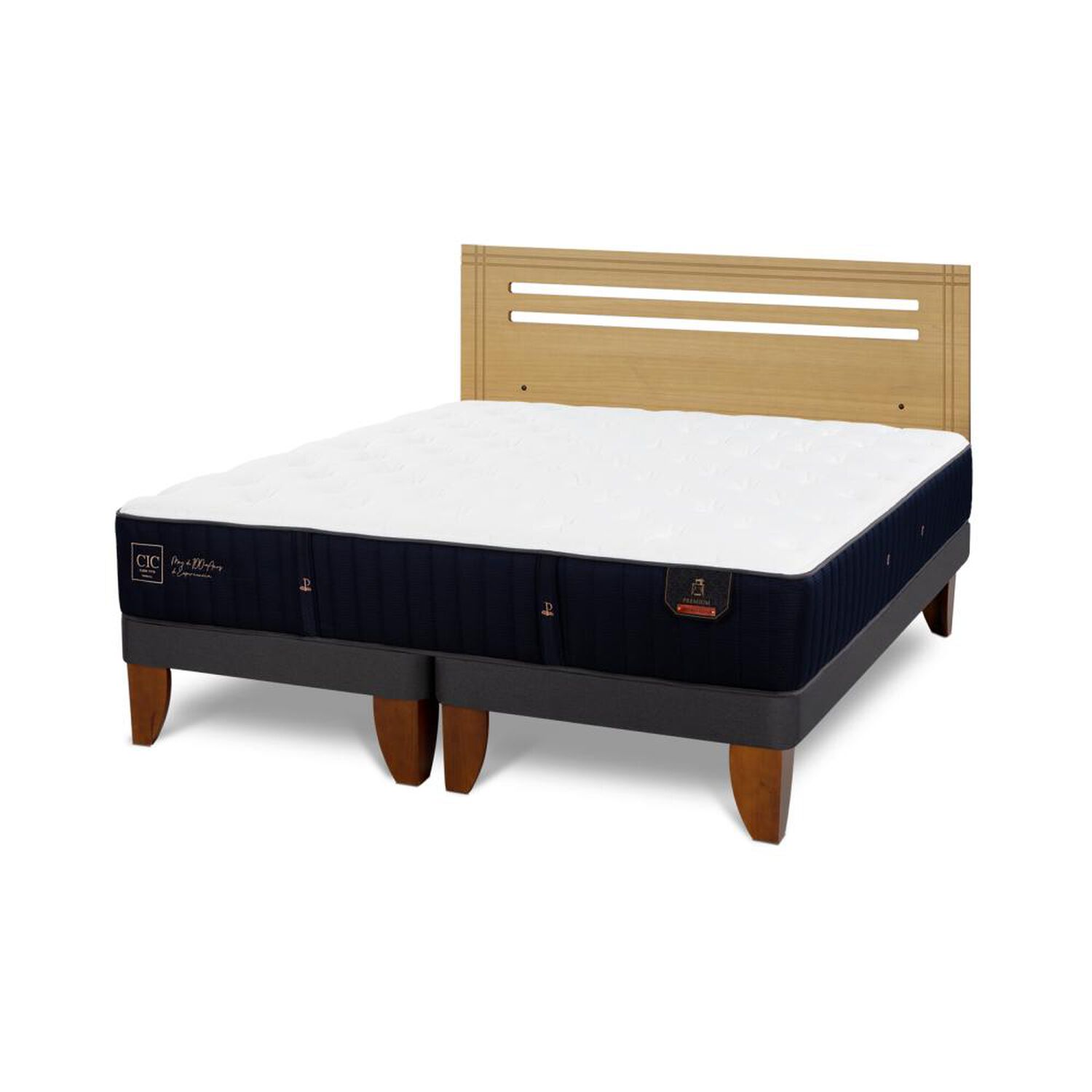 Cama Europea Cic Linea Premium / 2 Plazas / Base Dividida + Respaldo image number 3.0