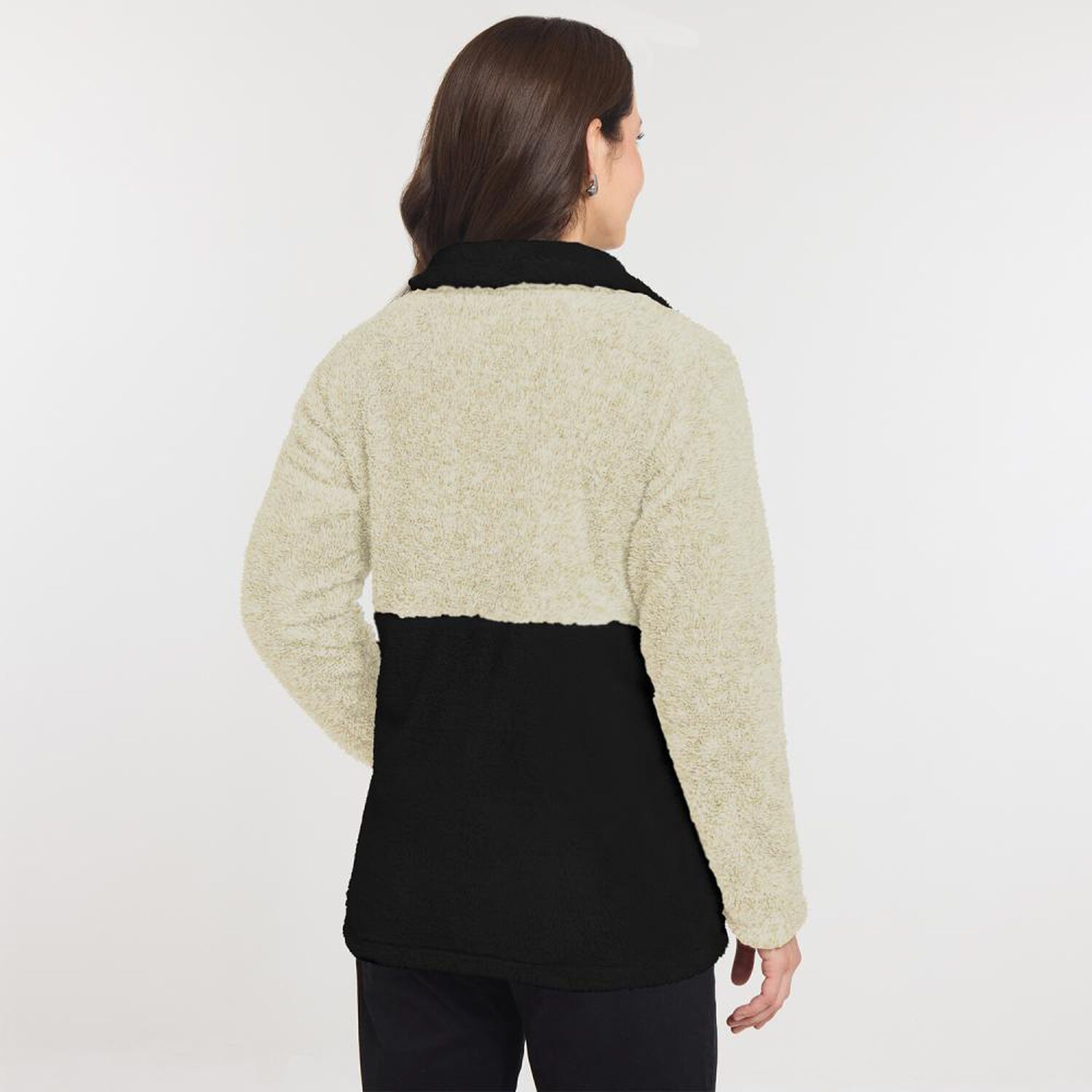 Poler&oacute;n Bicolor Fleece Regular Cuello Alto Mujer Geeps image number 1.0