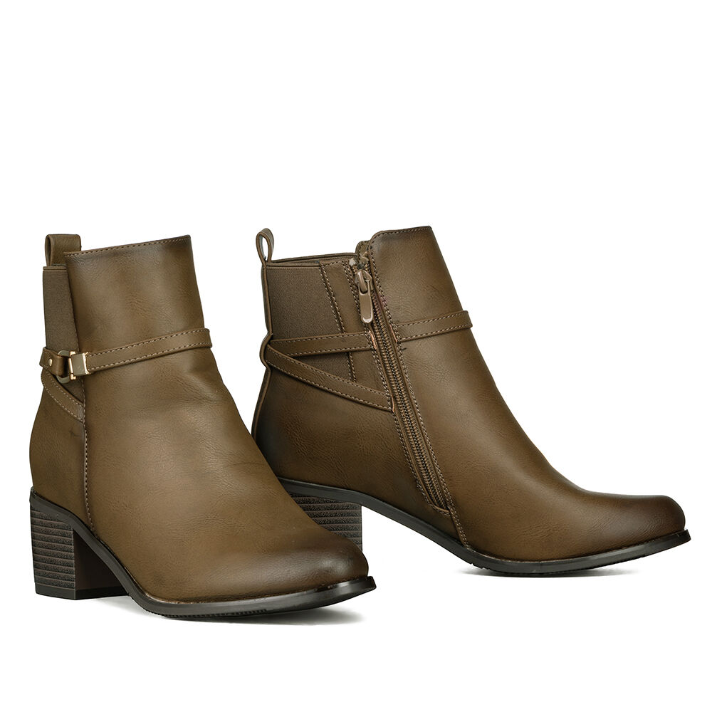 Botin Casual Mujer De Moda Vintage Tacon Grueso Weide Zs66 image number 5.0