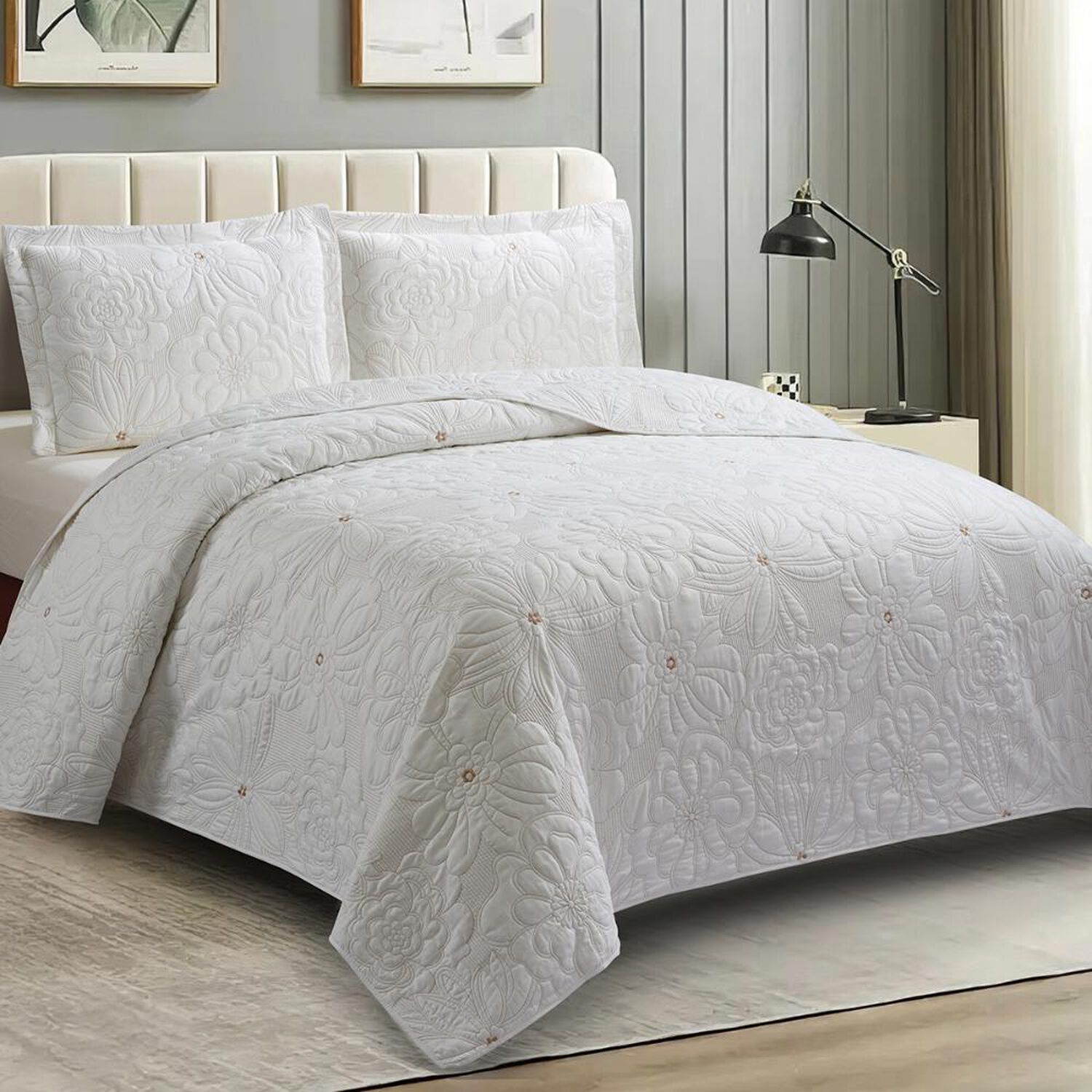 Quilt Andes Bordado Florencia Beige image number 2.0