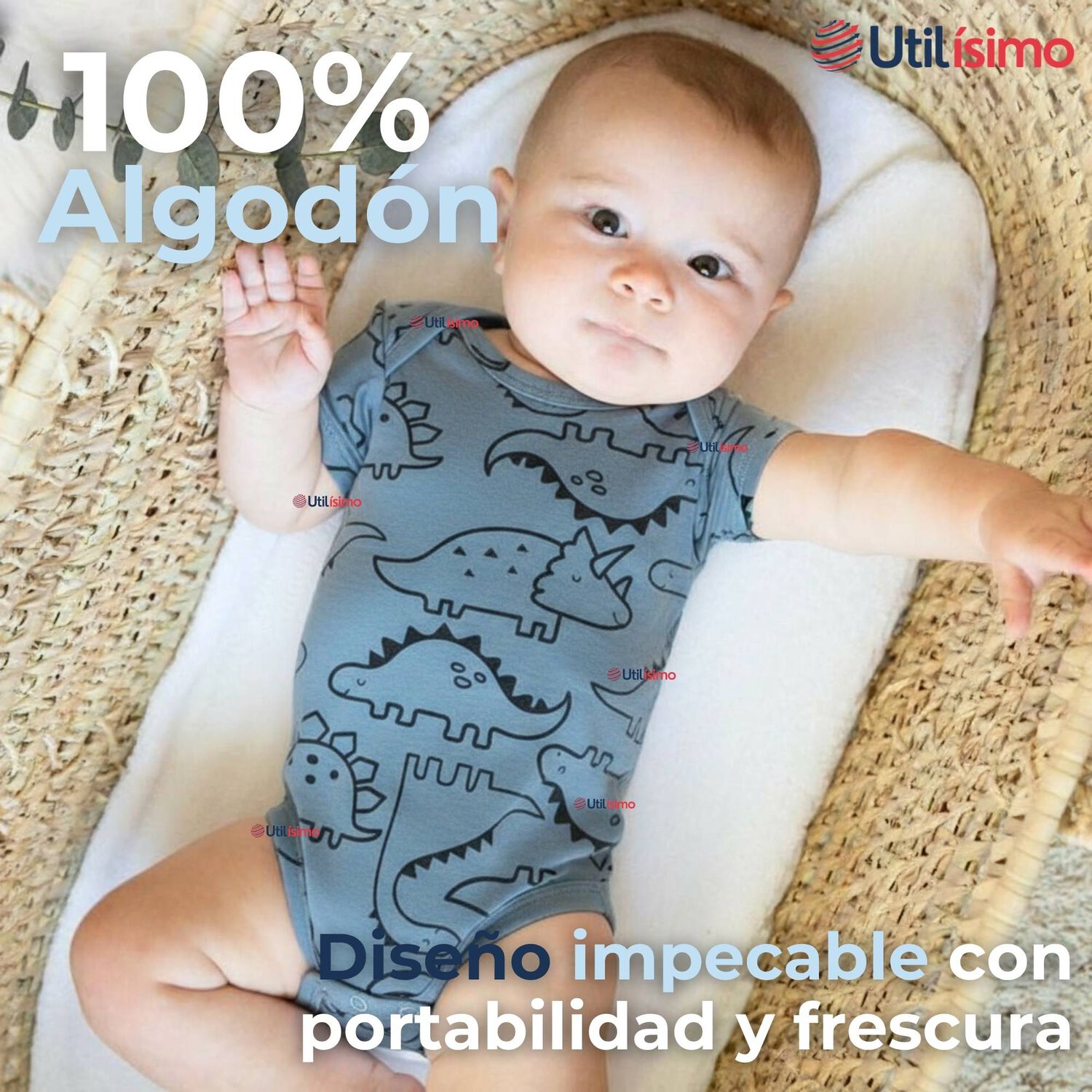 Pack 4 Bodys Ni&ntilde;o Manga Corta Tedmimak 100% Algod&oacute;n Ready For Fun image number 2.0