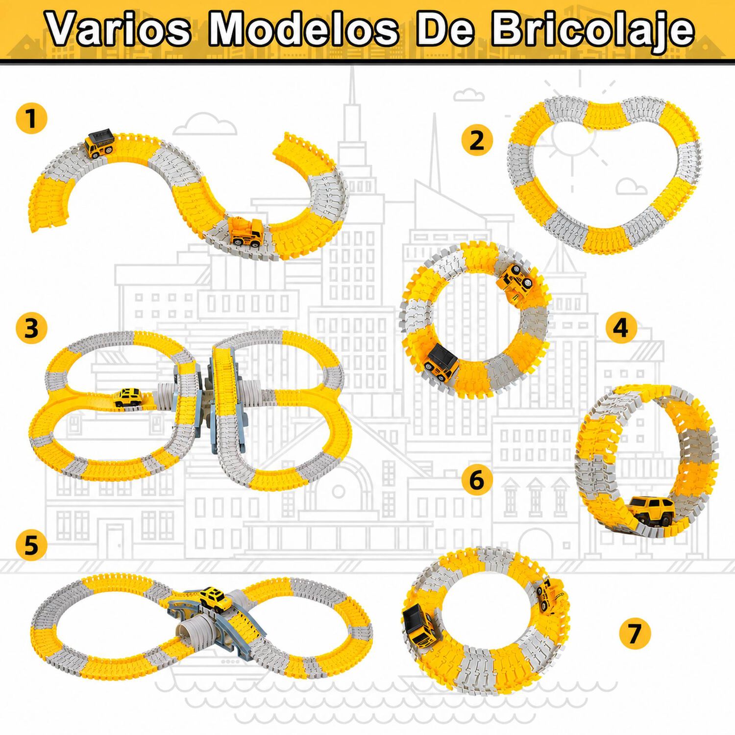 Set Pista De Autos Infantil Bloques Armables image number 2.0